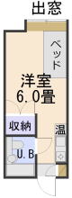 秋田県鹿角市花輪字大川添の食事付集合住宅　パンションピュアパレスの間取り図