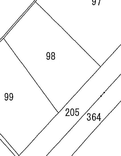 秋田県鹿角市花輪字上中島98の売地の敷地図