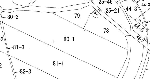 秋田県鹿角市花輪字柴内太田谷地78、79、79-1、80-1の売地の敷地図