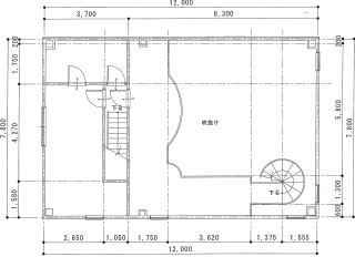 秋田県鹿角市花輪字上花輪249-4の貸店舗2階間取り図