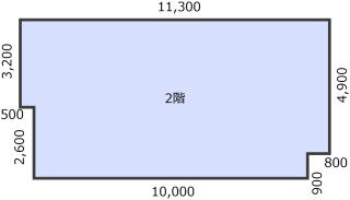 秋田県鹿角市花輪字下花輪166-3にある共栄ビル2階貸店舗の平面図