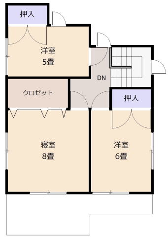 秋田県鹿角市花輪字中ノ崎21-7の中古住宅の2階平面図