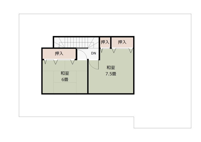 秋田県鹿角市十和田錦木字下野田10-15の中古住宅の2階平面図